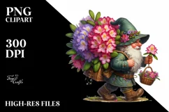 Detailed Gnome Rhododendron Bouquet | Clipart Product Image 3