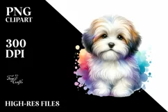 Cute Colorful Havanese Watercolor | Sublimation | Clipart Product Image 3
