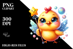 Vibrant Watercolor Smiling Baby Chicken PNG Product Image 2