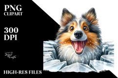 Cute Crazy Looking Watercolor Collie | Clipart Product Image 3