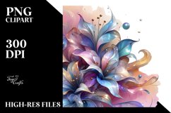 Abstract Pastel Lobelia with Metallic Inserts | Clipart Product Image 3