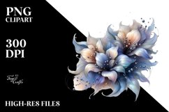 Abstract Pastel Lobelia with Metallic Inserts | Clipart Product Image 3