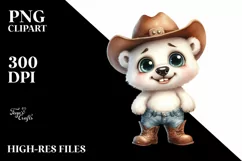 Polar Bear Big Eyes Standing Up Human Like Cowboy Boots Product Image 3