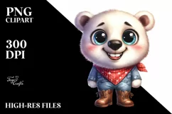 Polar Bear Big Eyes Standing Up Human Like Cowboy Boots Product Image 3