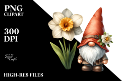 Cute Gnome Narcissus PNG Product Image 2