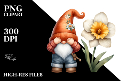 Cute Gnome Narcissus PNG Product Image 2