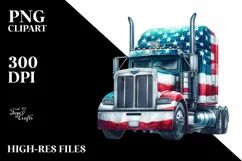 Detailed Truck USA Colors On White Background Product Image 3