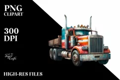 Detailed Truck USA Colors On White Background Product Image 3