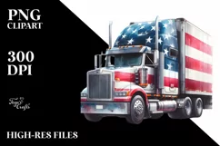 Detailed Truck USA Colors On White Background Product Image 3