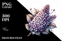 Detailed Wooden Stained Lilac Clipart Product Image 3