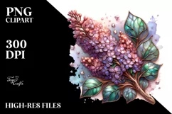 Detailed Wooden Stained Lilac Clipart Product Image 3