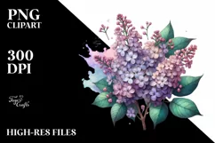 Detailed Wooden Stained Lilac Clipart Product Image 3