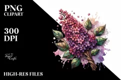 Detailed Wooden Stained Lilac Clipart Product Image 3