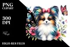 Cute Vibrant Papillon Watercolor | Sublimation | Clipart Product Image 3