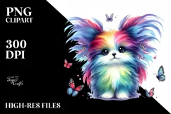 Cute Vibrant Papillon Watercolor | Sublimation | Clipart Product Image 3