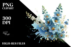 Delphinium with Golden Insertions PNG Product Image 2