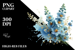 Delphinium with Golden Insertions PNG Product Image 2