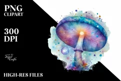 Colorful Watercolor Mushroom Splash | Clipart Product Image 1