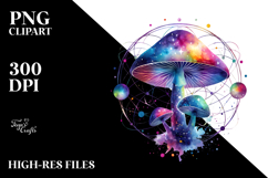 Magical Celestial Mushroom | Sublimation | Clipart Product Image 2