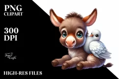 Funny Baby Donkey Dove | Sublimation | Clipart Product Image 3
