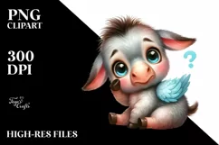 Funny Baby Donkey Dove | Sublimation | Clipart Product Image 3
