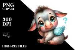 Funny Baby Donkey Dove | Sublimation | Clipart Product Image 2