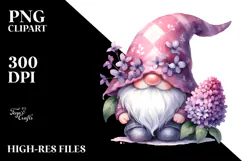 Cute Gnome Lilac PNG Product Image 2