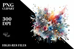 Colorful Watercolor Splash | Sublimation | Clipart Product Image 3