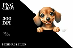 Colorful Funny Baby Dachshund Clipart Product Image 3
