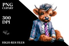 Expressive Baby Highlandcow Sitting PNG Product Image 1