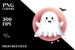 Retro Cute Ghost PNG Product Image 2