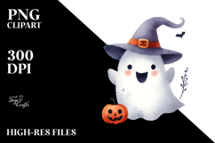 Cute Retro Halloween Ghost PNG Product Image 2