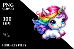 Vibrant Running Baby Unicorn PNG Product Image 2