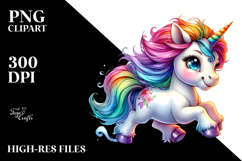 Vibrant Running Baby Unicorn PNG Product Image 2