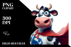 Exaggerated Highland Cow Superhero PNG Product Image 2