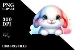 Colorful Baby Bunny with Big Eyes | Sublimation | Clipart Product Image 3