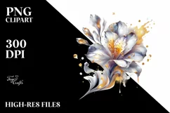 Abstract Watercolor Shiny Golden Freesia Product Image 1