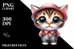 Cute Baby Cat with Clothes, High-Res PNG Product Image 1