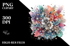 Colorful Watercolor Splash | Sublimation | Clipart Product Image 1