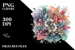 Colorful Watercolor Splash | Sublimation | Clipart Product Image 1