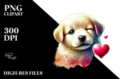 Colorful Puppy Winking PNG Product Image 2