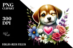 Whimsical Winking Puppy, Transparent PNG Product Image 2
