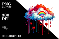 Colorful Blood and Hearts Cloud PNG Product Image 2