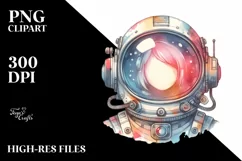 Colorful Vintage Astronaut Girl Product Image 3