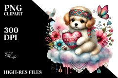 Cute Puppy on Cloud, PNG Product Image 2