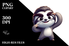 Playful Sloth with Mischievous Grin PNG Product Image 2
