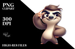 Playful Sloth with Mischievous Grin PNG Product Image 2