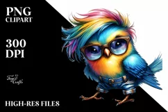 Playing Baby Bird with Cool Haircut PNG Product Image 3