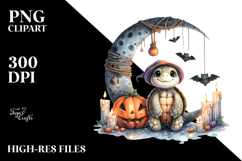 Turtle on Moon Halloween PNG Product Image 2