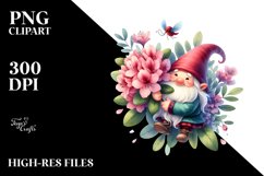 Cute Gnome Holding Rhododendron Product Image 3